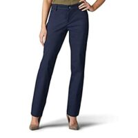 Lee Women’s Wrinkle Free Relaxed Fit Straight Leg Pant, Imperial Blue