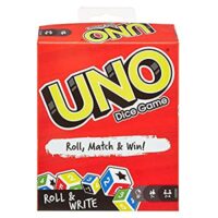 Mattel Games UNO: Dice Game with Dry Erase Boards and Markers, Multicolor