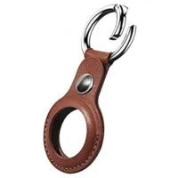 Expired:&nbsp;Mosonio Genuine Leather Tracker Holder with Keychain for Apple AirTag 2021