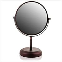 Ovente Makeup Mirror Vanity Mirror 7” Tabletop, 360 Degree Double Sided 1X 5X Circle Magnifier