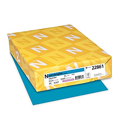 Neenah Astrobrights Colored Cardstock, 8.5” x 11”, 65 lb/176 GSM, Celestial Blue, 250 Sheets - $4.79 ($20.43)