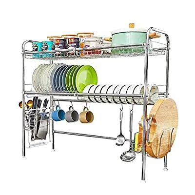 Expired:&nbsp;Over The Sink Dish Drying Rack,2-Tier 304 Stainless Steel
