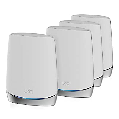 NETGEAR Orbi Tri-Band Mesh WiFi 6 System (RBK754) – Router with 3 Satellite Extenders