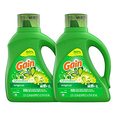 2 Pk – Gain Laundry Detergent Liquid Plus Aroma Boost, Original Scent, 75 Fl Oz