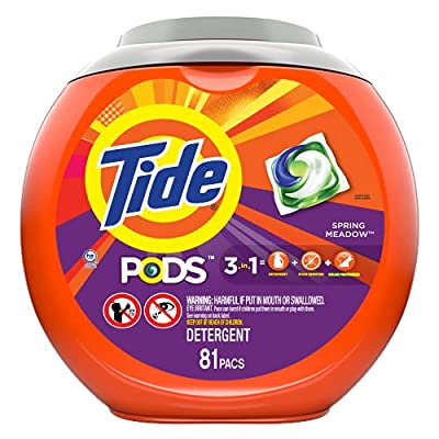 81 Ct – Tide Pods 3 in 1, Laundry Detergent Pacs, Spring Meadow Scent