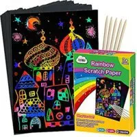 Expired:&nbsp;Rainbow Magic Scratch Paper Kit – Notes, Boards Sheet with 5 Wooden Stylus