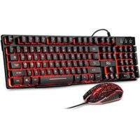 Expired: Rii Gaming Keyboard and Mouse Set, 3-LED Backlit Mechanical Feel (RK108)