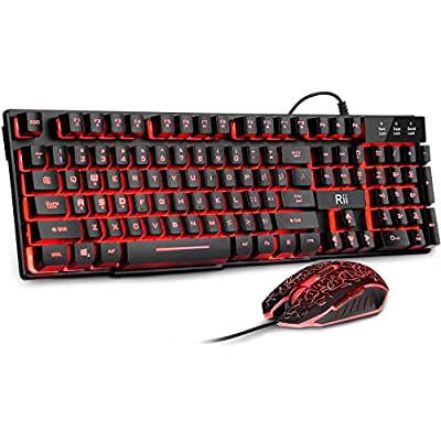 55% off - Expired: Rii Gaming Keyboard and Mouse Set, 3-LED Backlit Mechanical Feel (RK108)