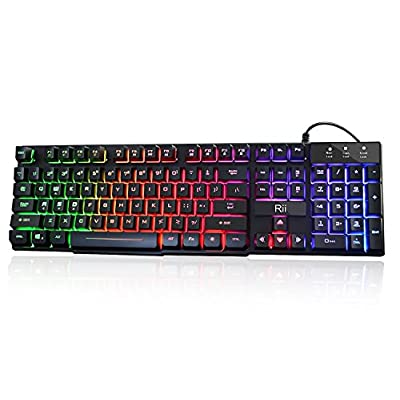 55% off - Expired: Rii RK100+ Multiple Color LED Backlit Large Size USB Wired Gaming Keyboard