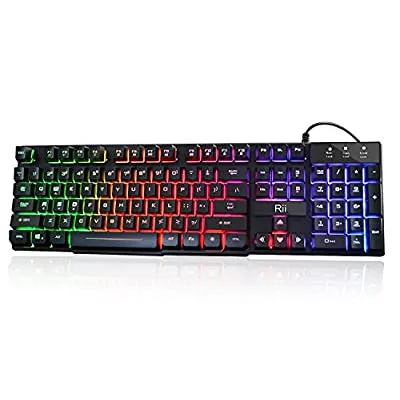 55% off - Expired: Rii RK100+ Multiple Color LED Backlit Large Size USB Wired Gaming Keyboard