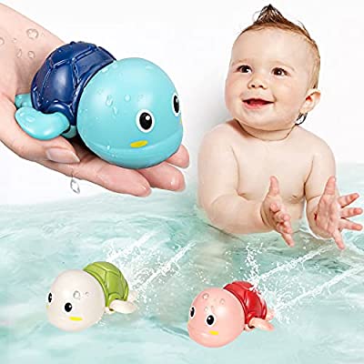 50% off - Expired: SEPHIX Go, Go! Cute Swimming Turtle Bath Toys for Toddlers & Kids (3 Pcs)