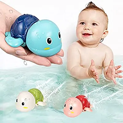 50% off - Expired:&nbsp;SEPHIX Go, Go! Cute Swimming Turtle Bath Toys for Toddlers & Kids (3 Pcs)