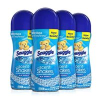 4 Pack Snuggle Scent Shakes in-Wash Scent Booster Beads, Blue Sparkle, 9 Ounce
