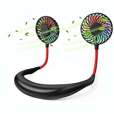 Expired: Tikduck Neck Portable Sports Fans Hand Free Mini USB Rechargeable (Black)