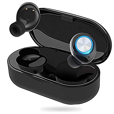 55% off - Expired: True Wireless Earbuds Bluetooth 5.0 with Charging Case, Touch Control, IPX7 (Black)