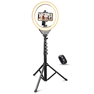 UBeesize 10’’ Selfie Ring Light with 62” Tripod Stand, Remote, Charger - $23.99 ($46.99)