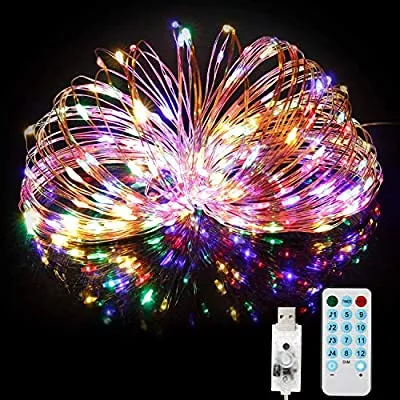 Expired:&nbsp;USB String Fairy Lights 66ft 200LEDs with Remote, Timer, 4 Music Modes 8 Scene Modes