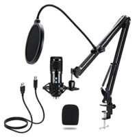 Expired: USB Studio Condenser Computer Mic with Microphone Stand, Pop Filter, Shock Mount