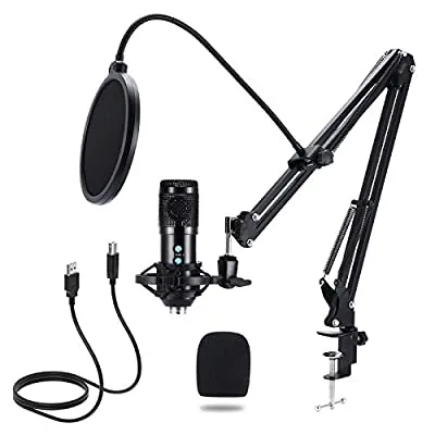 Expired:&nbsp;USB Studio Condenser Computer Mic with Microphone Stand, Pop Filter, Shock Mount