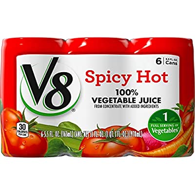 8 Pack V8 Spicy Hot 100% Vegetable Juice, 5.5 oz. (Total 48 Cans) - $12.16 ($44.36)