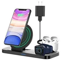 Expired:&nbsp;3 in 1, Qi-Certified Wireless Charger Station for Apple Watch,  AirPods, iPhone, Other Qi Phones
