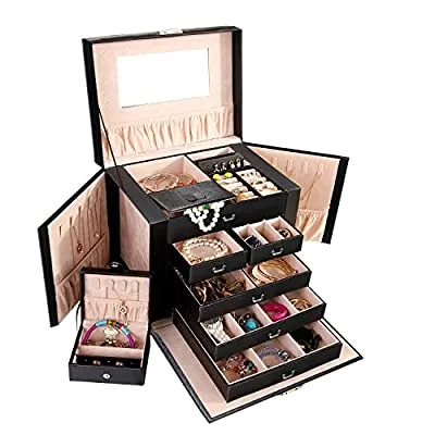 Expired:&nbsp;Wuligirl 5-Layer Large Jewelry Box Case Organizer PU Leather