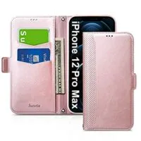 Expired:&nbsp;iPhone 12 Pro Max 5G Phone Case, Slim Flip/Folio Cover Made of PU Leather – Rose Gold