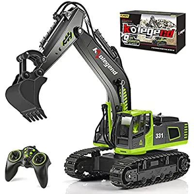 50% off - Expired: kolegend Remote Control Excavator Toy Truck, 1/18 Scale Hydraulic Excavator Construction Vehicle
