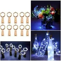 Expired:&nbsp;10 Pack Bottle Lights with Cork 2M 20 LEDs Copper Wire Battery Operated (Cool White)