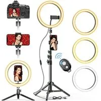Expired:&nbsp;10” Selfie Ring Light with 2 Tripod Stand & 2 Phone Holders