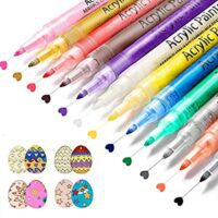 Expired: 12 Colors, 0.7mm Fine tip Acrylic Marker Pens for Craft Projects