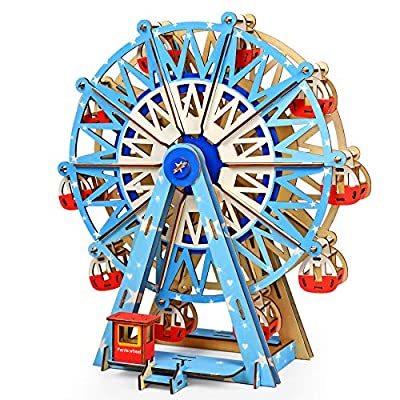 Expired: 140Pcs DIY Model Kit -Ferris Wheel 3D Wooden Puzzles for Kids and Adults