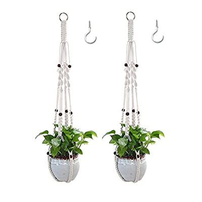 Expired: 2 Pack Plant Hanger with 2 Hooks for Indoor Plants and Outdoor Plants