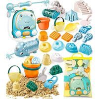 Expired: 22 Pcs Beach Sand Toys Set, Backpack Water Gun, Water Shooter with Tank