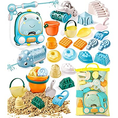 80% off - Expired: 22 Pcs Beach Sand Toys Set, Backpack Water Gun, Water Shooter with Tank