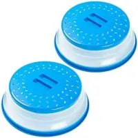 Expired: 2PCS Collapsible Microwave Splatter Plate Cover, Fruit Drainer Basket, Dishwasher-Safe,10.5 Inch