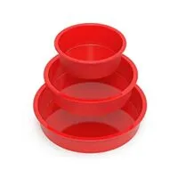 Expired:&nbsp;3 Set Round Nonstick & Quick Release Silicone molds Baking Pans for Layer Cakes