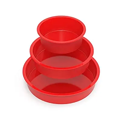 Expired:&nbsp;3 Set Round Nonstick & Quick Release Silicone molds Baking Pans for Layer Cakes