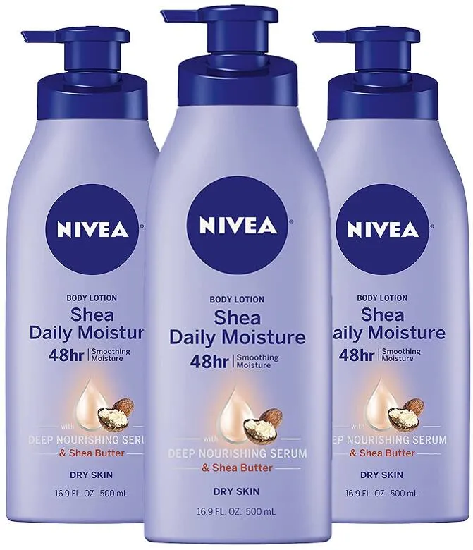 3 Pack NIVEA Shea Daily Moisture Body Lotion 16.9 Fl Oz