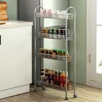 Expired: 4 Tier Slim Rolling Cart Kitchen Storage Organizer Mesh Wire