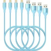 Expired: 4Pack MFi Certified Lightning Cable (10ft 6ft 6ft 3ft) Nylon Braided Cord (Blue)