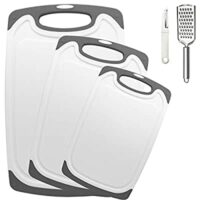 Expired: 5PCS Plastic Non Slip Chopping Boards Dishwasher Safe (with Cheese Grater and Peeler)