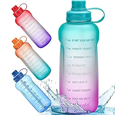 70% off - Expired: 64 oz Motivational Water Bottle with Time Marker Reminder & Straw