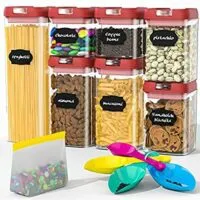 Expired: 7 Pcs BPA Free, Premium Containers Set – Includes Spoon and a Small Storage Bag