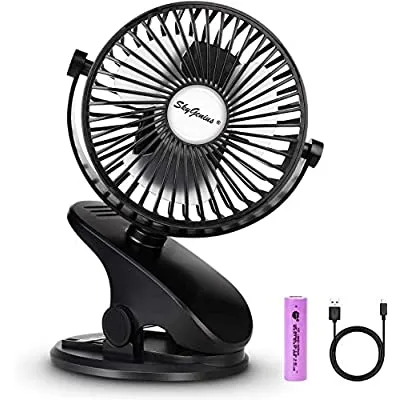 60% off - Expired:&nbsp;AJOYEUX Battery Operated Clip on Fan for Baby Stroller, Car Seat- Black