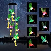 Expired: AKIT Solar Hummingbird Wind Chimes for Outside, IP65 Waterproof, LED Color Changing