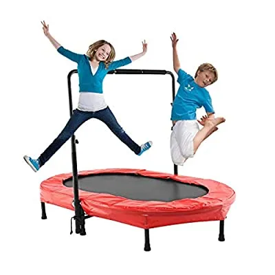 Expired: ANCHEER Trampoline for 2 Kids with Adjustable Handle, Fitness Rebounder