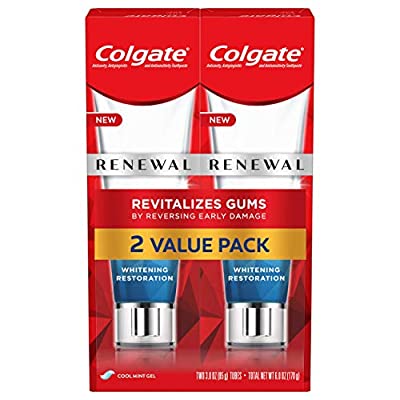 2 Pack – Colgate Renewal Gum Toothpaste for Gum Health, Teeth Whitening Restoration, Cool Mint Gel – 3 Oz