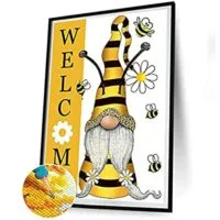 Expired:&nbsp;Bee Gnome Diamond Painting Kits – DIY 5D Diamond Art and Crafts