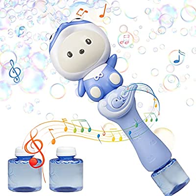 Expired: Blingbrione Bubble Wand Electric Bubble Machine, Musical Light-up (Blue Dolphin)